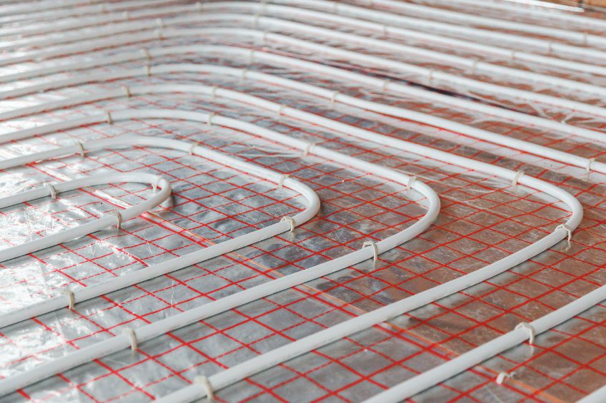 Underfloor heating installation. underfloor heating installation.